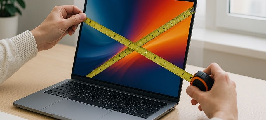 איך בודקים גודל מסך מחשב נייד