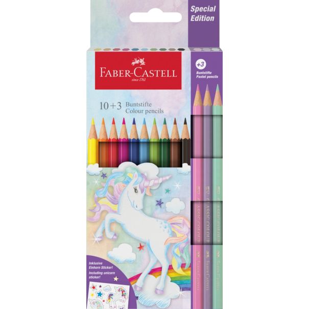 סט 13 עפרונות צבעוניים חד קרן Faber Castell