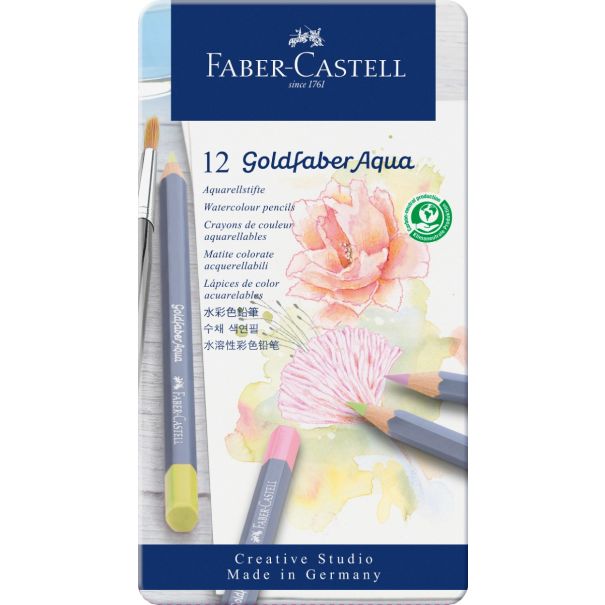 Faber Castell - סט 12 עפרונות מים Goldfaber גוון:פסטל