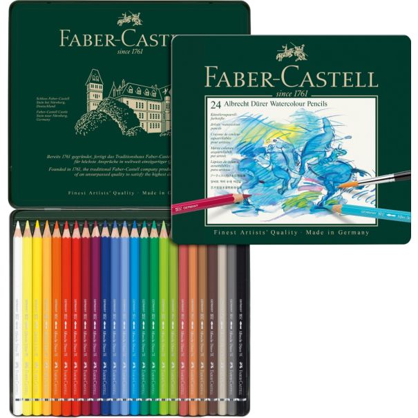 Faber Castell סט 24 עפרונות מים Albrecht Durer קופסת מתכת