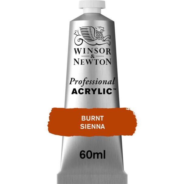 Winsor & Newton צבע אקריליק 60 מ"ל Professional גוון: Burnt Sienna