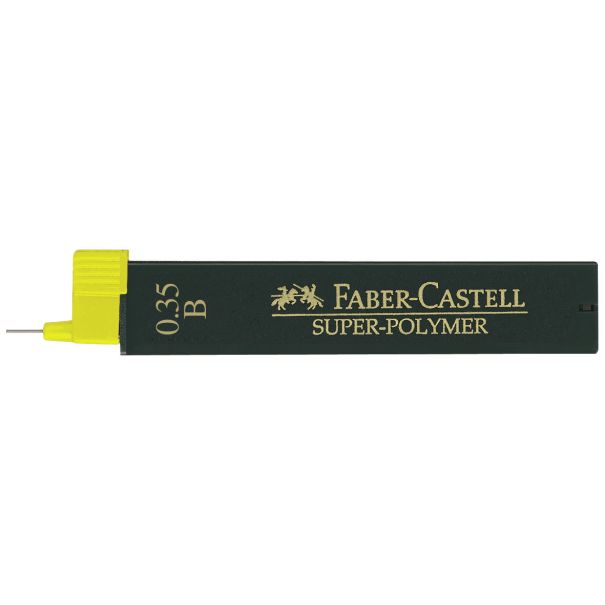 Faber Castell עופרת - 12 יח במארז Super Polymer B עובי 0.35 מ"מ
