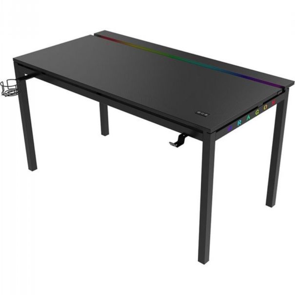 שולחן גיימינג פינתי DRAGON RGB שמאל 160X100 ס"מ שחור