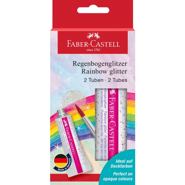 משחת נצנצים קשת בענן 2 יח Faber Castell