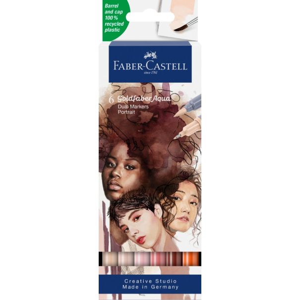 Faber Castell סט 6 טושי מים A.D דו-צדדיים גוון: portrait