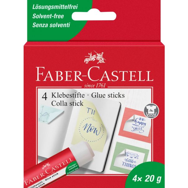 Faber Castell מארז 4 יחידות דבק סטיק 20 גרם