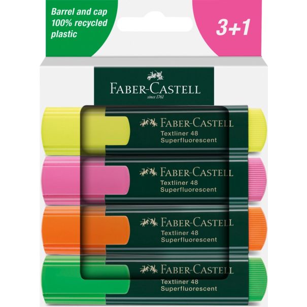 סט 4 מרקרים Faber Castell