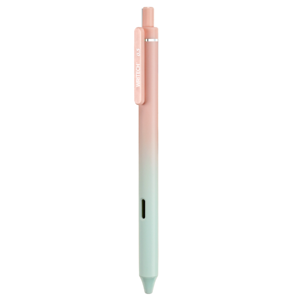 WRITECH עט ג'ל עם לחצן ורוד/ירוק  - 0.5 שחור