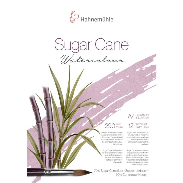 HAHNEMUHLE  Sugar Cane בלוק לצבעי מים A4 כבישה קרה 290 גרם