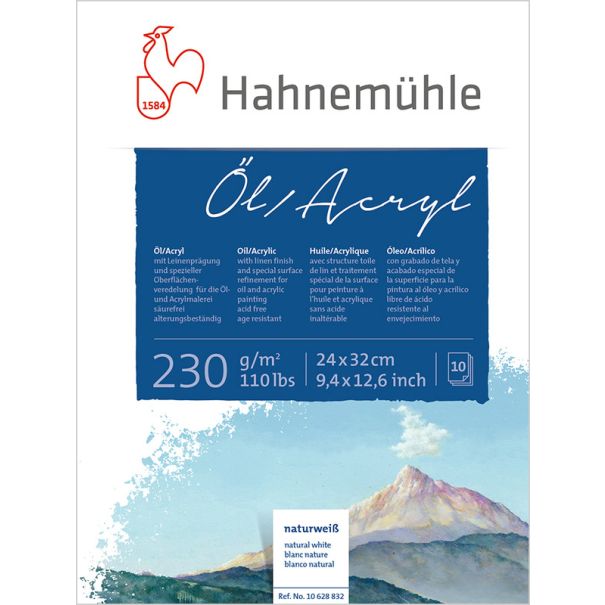 HAHNEMUHLE  בלוק 24X32 לצבעי אקריליק ושמן 230 גרם