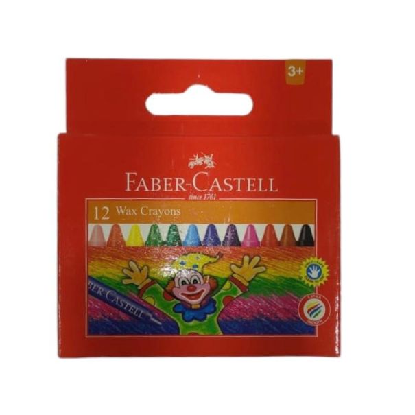 Faber Castell גיר שעווה - סט 12 יח אדומה 75 מ"מ