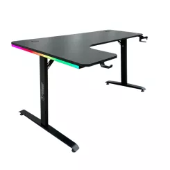 שולחן גיימינג פינתי DRAGON RGB שמאל 160X100 ס"מ שחור