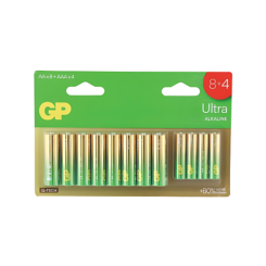 סוללות  GP בליסטר אולטרה אלקליין AAx8+AAAx4
