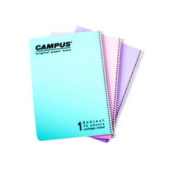 מחברת ספירל  CAMPUS A4 נושא 1 שורה פסטל חב-3
