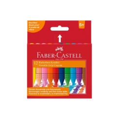 Faber Castell גיר שעווה - סט 12 יח אדומה - סט Grip