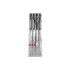 מארז 4 עטים לחצן שחור 0.5 Office Depot