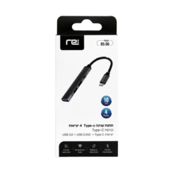 RE  תחנת  עגינה Type-C ל-4  יציאות  -  USB  2.0X3  +  USB  3