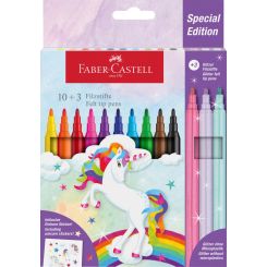 Faber Castellטוש חד קרן 10+3 כולל מדבקות