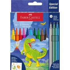 סט 10+3 טושים צבעוניים דינוזאור Faber Castell