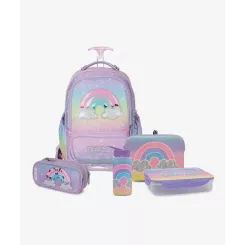 סט המארז המושלם לילך/גרדיאנט T.Schoolbag Rainbow