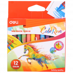 גירי שעווה 12 צבעים deli 20800