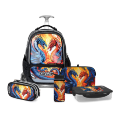 שחור T.Schoolbag Dragons סט המארז המושלם