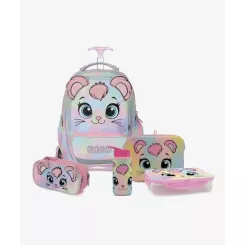 ורוד בהיר/פסט המארז המושלםל T.Schoolbag Sweety סט המארז המושלם