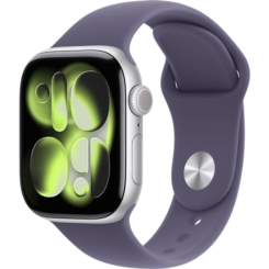 APPLE שעון חכם Apple Watch Series 11 GPS 46mm אלומיניום כסוף Silver עם רצועת Sport סגול Purple Fog M/L
