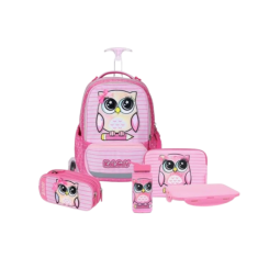 סט המארז המושלם X-FIX ורוד Schoolbag Owl
