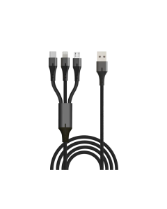 כבל MIRACASE    Micro + TYPE-C + Lightning 3IN1