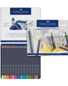 עפרונות צבעוניים סט 24 יח קופסת מתכת Faber Castell Goldfaber
