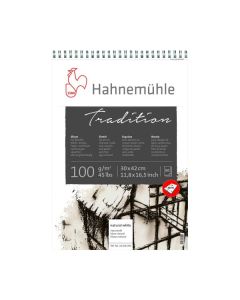 Hahnemuhle בלוק לצבע מים - Tradition Sketch Papers 100 גרם רוחב 30 סמ, אורך 42 סמ, 50 ספירלה לצבעי מים