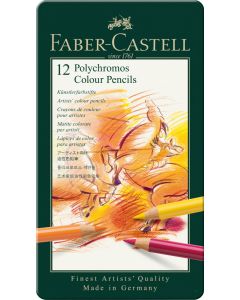 Faber Castell - סט מתכת 12 עפרונות Polychromos