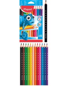 צבעי עפרון ג'מבו חב-12 MAPED PULSE נטול עץ