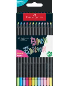 עפרונות סט 12 יח ניאון + פסטל מהדורה שחורה