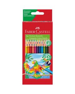 Faber Castell עפרון צבעוני - סט 24 יח triangular אדומה