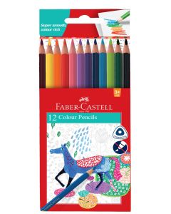 Faber Castell סט 12 עפרונות צבעוניים Triangular