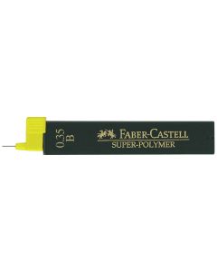 Faber Castell עופרת - 12 יח במארז Super Polymer B עובי 0.35 מ"מ