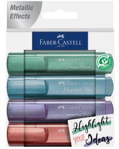 Faber Castell סט 4 מרקרים מטאליים Green, Blue, Red, Violet