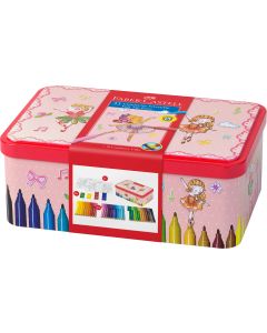 Faber Castell - סט 33 יח' טושים קופסת מתכת, אדומה