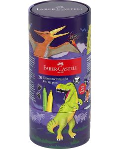 סט 20 טושים מתחברים בפחית דינוזאור Faber Castell