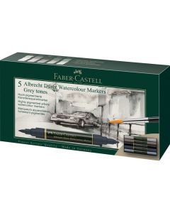 טוש הדגשה מים 5 יח דו-צדדי Faber Castell A.D?rer גוון grey