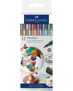 Faber-Castell סט 12 טושים מטאליים Creative Studio