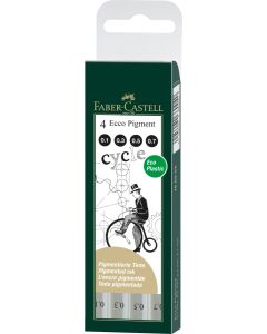 Faber Castell סט 4 עטי שרטוט Ecco Pigment חד-פעמי 0.1-0.7 מ"מ גוון: Black