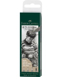 Faber Castell סט 4 טושים לאיור B-0.3 גוון :אפור
