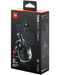 אוזניות אלחוטיות  TW +מסנן רעשים  JBL TFLEX   - שחור שקוף