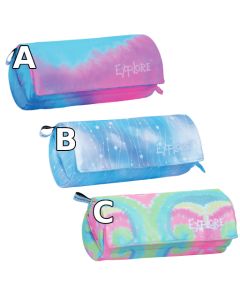 קלמר עגול 2 תאים  תא דאי ורוד+צהוב+תכלת EXPLORE
