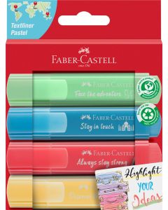 סט 4 מרקרים צבעי פסטל פרומו Faber Castell
