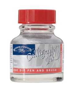 Winsor & Newton דיו -סריה 2, 30 מ"ל לקליגרפיה שם גוון: Silver מס' גוון: W0617