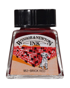 Winsor & Newton דיו - סריה 1, 14 מ"ל שם גוון: Brick Red מס' גוון: W0040